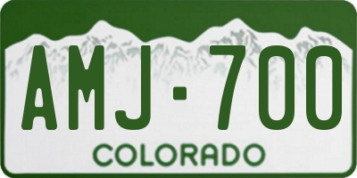 CO license plate AMJ700