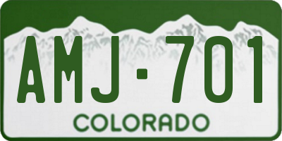 CO license plate AMJ701