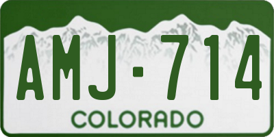 CO license plate AMJ714