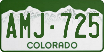 CO license plate AMJ725
