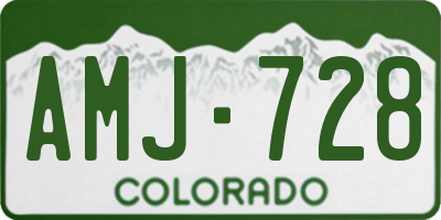 CO license plate AMJ728