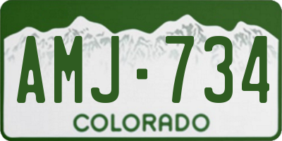 CO license plate AMJ734