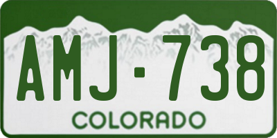 CO license plate AMJ738
