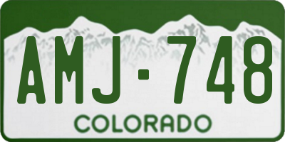 CO license plate AMJ748