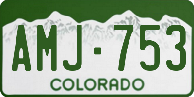 CO license plate AMJ753