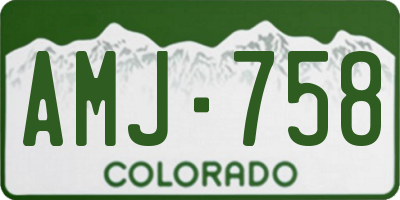 CO license plate AMJ758