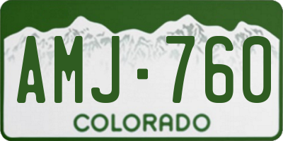 CO license plate AMJ760