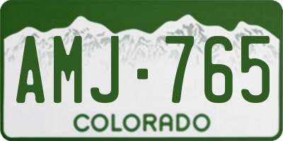 CO license plate AMJ765