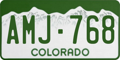CO license plate AMJ768