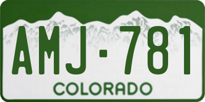 CO license plate AMJ781