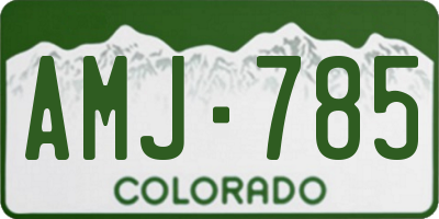 CO license plate AMJ785