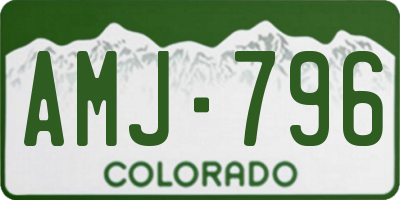 CO license plate AMJ796