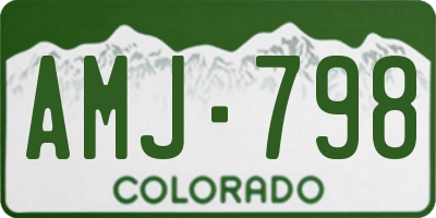 CO license plate AMJ798