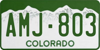CO license plate AMJ803