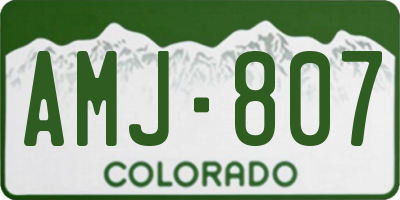CO license plate AMJ807