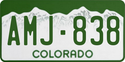 CO license plate AMJ838