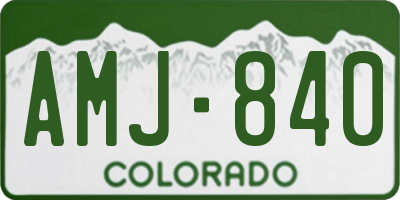CO license plate AMJ840