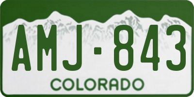 CO license plate AMJ843