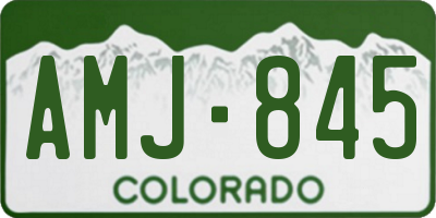 CO license plate AMJ845