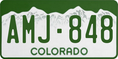 CO license plate AMJ848