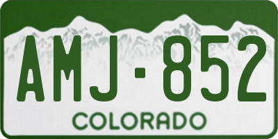 CO license plate AMJ852