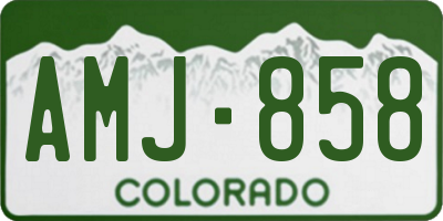 CO license plate AMJ858
