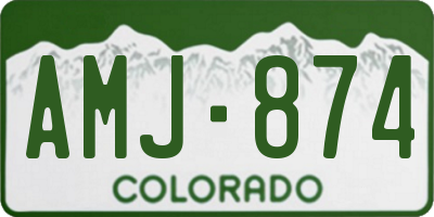 CO license plate AMJ874