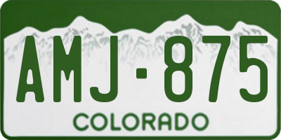 CO license plate AMJ875