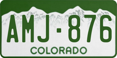 CO license plate AMJ876
