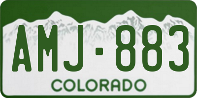 CO license plate AMJ883