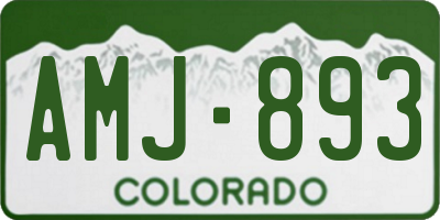 CO license plate AMJ893
