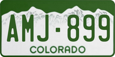 CO license plate AMJ899