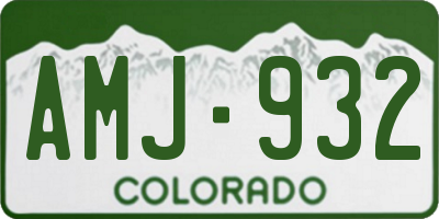 CO license plate AMJ932