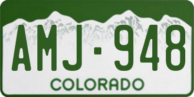 CO license plate AMJ948