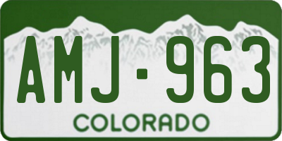 CO license plate AMJ963