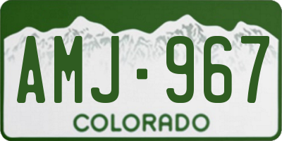 CO license plate AMJ967
