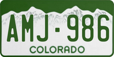 CO license plate AMJ986