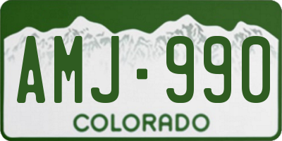CO license plate AMJ990