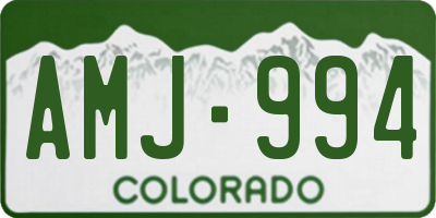 CO license plate AMJ994