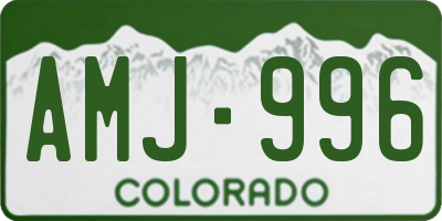 CO license plate AMJ996