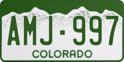 CO license plate AMJ997