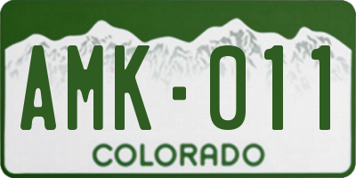 CO license plate AMK011
