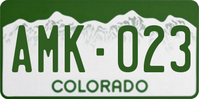 CO license plate AMK023