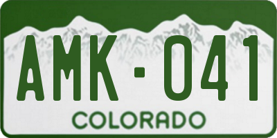 CO license plate AMK041