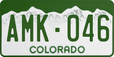 CO license plate AMK046