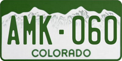 CO license plate AMK060
