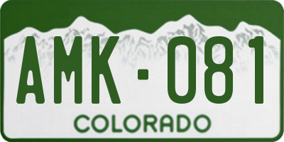 CO license plate AMK081
