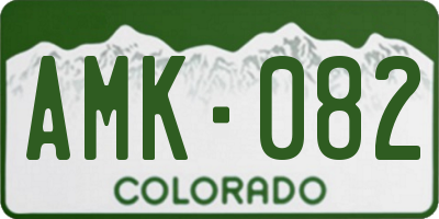 CO license plate AMK082