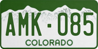 CO license plate AMK085