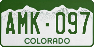 CO license plate AMK097